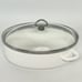 Chantal Enamel On Steel White Roaster Pan Dutch Oven Oval Dome Glass Lid # OV30