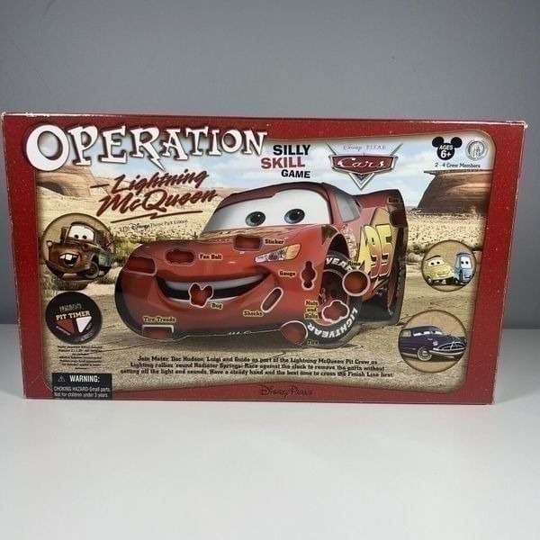 Rare 2010 Lightning McQueen Cars Operation Game by Hasbro - Missing One Token