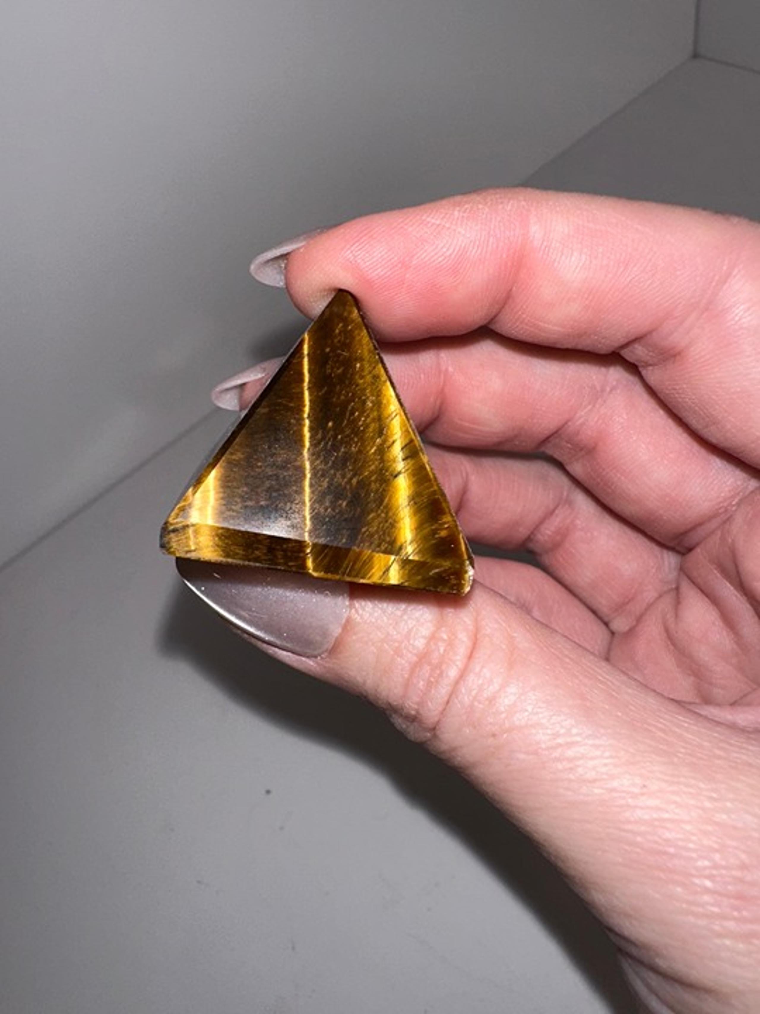 Tiger eye pyramid crystal