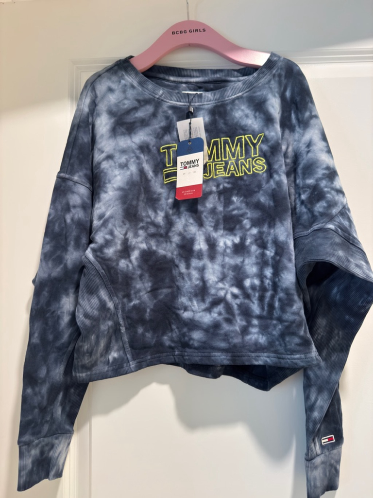 Girls Tommy Jeans Sweatshirt XS Blue Tie Dye