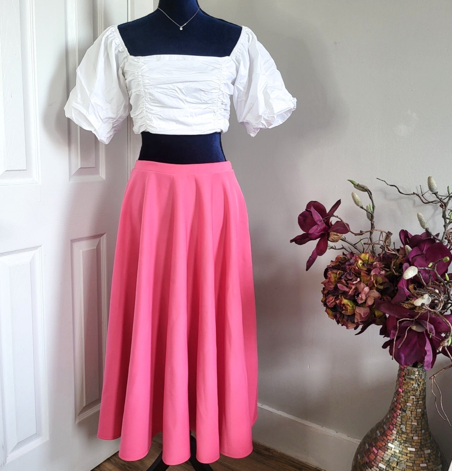 ASOS SCUBA FULL LENTH SWING SKIRT WITH POCKETS NWOT