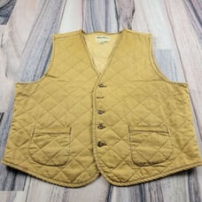 Eddie Bauer Vest Mens Kakhi Quilted Hunting Motorcycle GWRRA Patch Gold wing