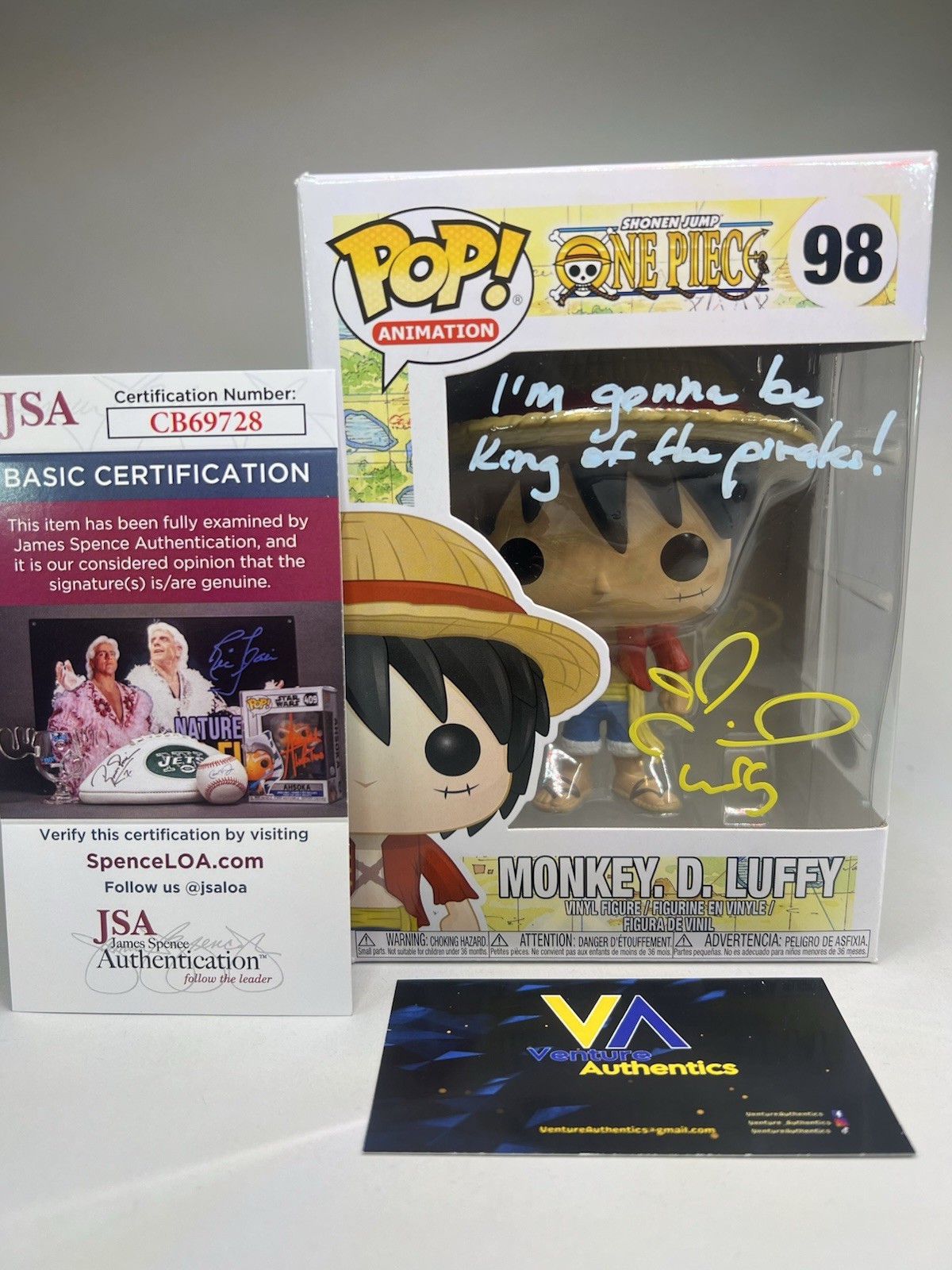 Colleen Clickenbeard Signed Monkey D. Luffy One Piece Funko Pop #98 w/ JSA COA