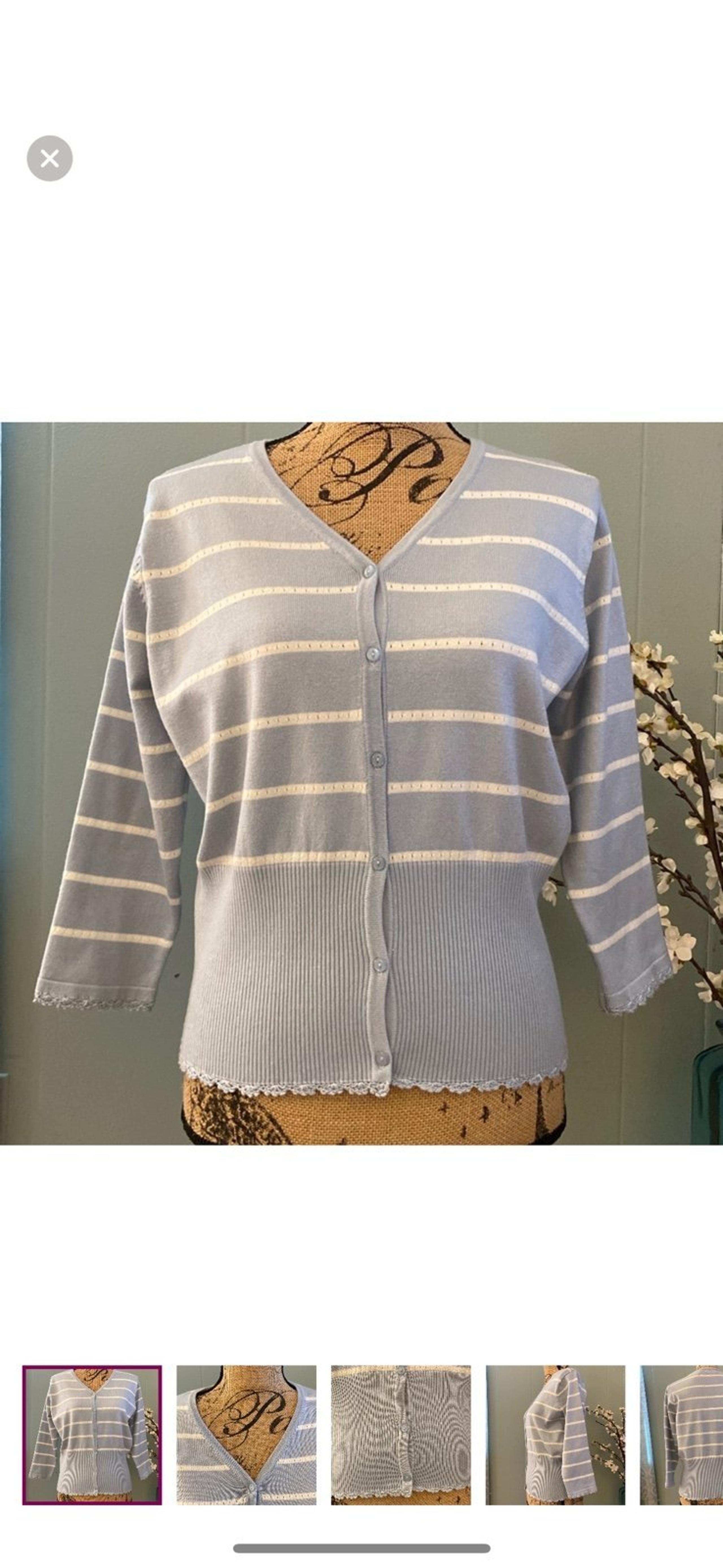 White Stag V Neck Cardigan Lightweight Sweater