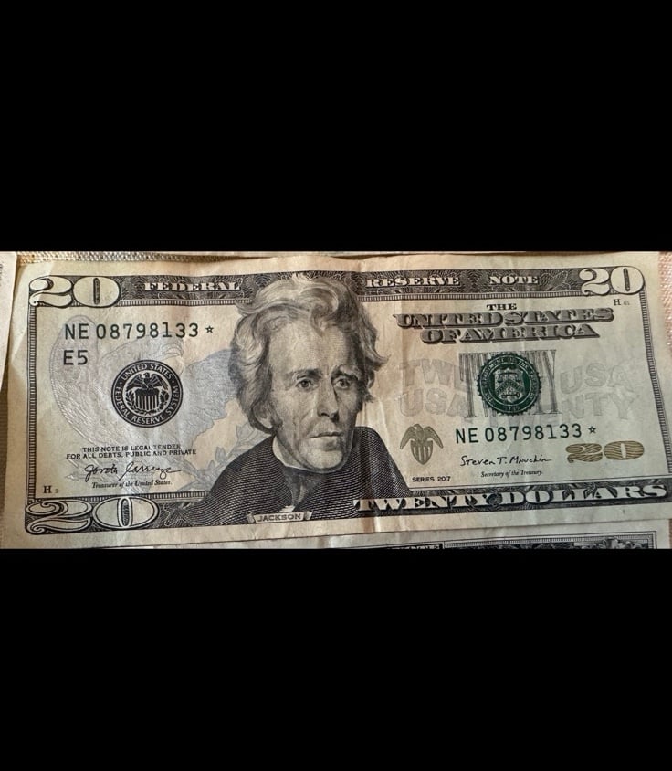 U.S. Star note dollar bill