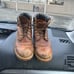 CLASSIC TIMBERLAND BROWN LEATHER DISTRESSED 6 INCH LACE UP WORK BOOTS SIZE 12 M