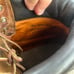 CLASSIC TIMBERLAND BROWN LEATHER DISTRESSED 6 INCH LACE UP WORK BOOTS SIZE 12 M