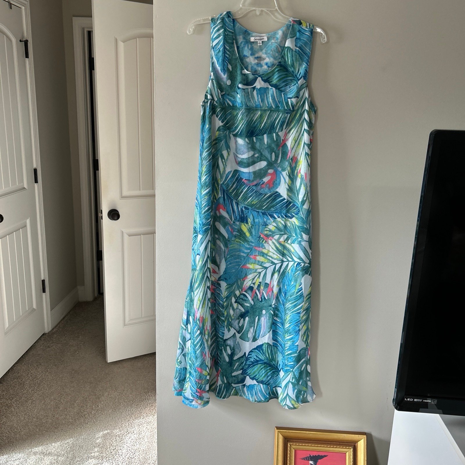 Reversible tropical maxi dress Sz L