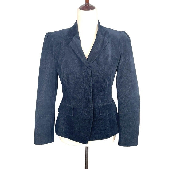 NWOT Theory Shrunken Velvet Denim Jacket Navy Size 6