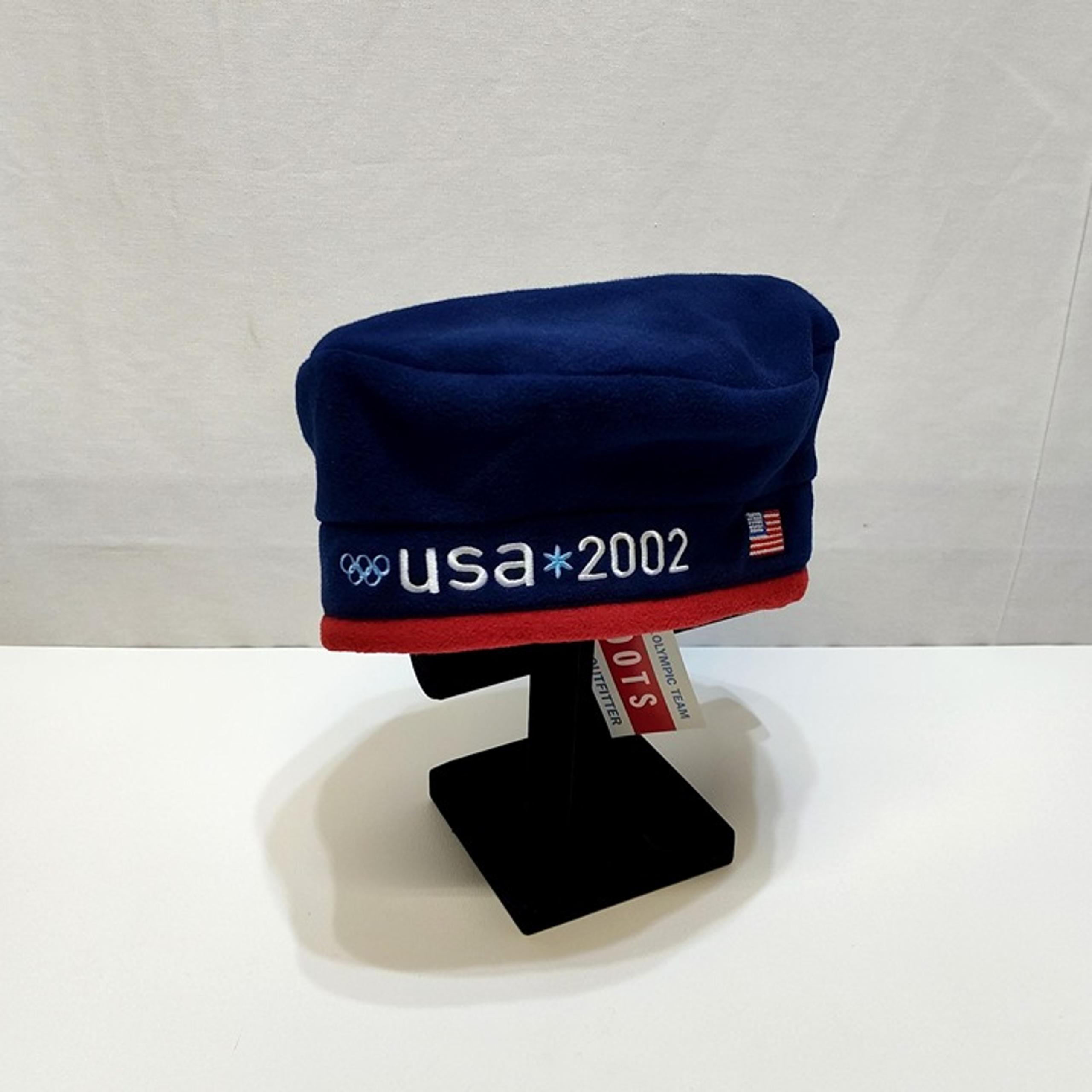 Roots USA 2002 Olympic Beret Fleece Hat Embroidered Adjustable Fit Vintage NWT