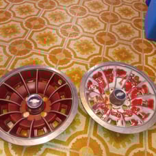 2-13 Chevy Monza hubcaps - red