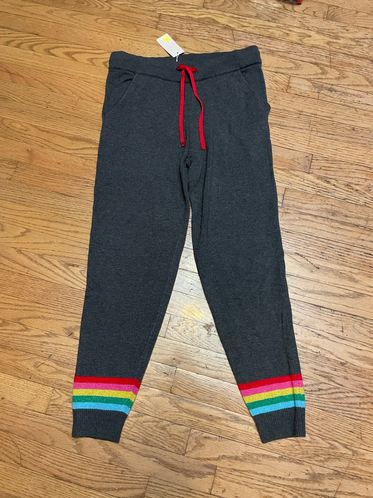 Nwt boden Gray sweatpants rainbow wool cashmere 10