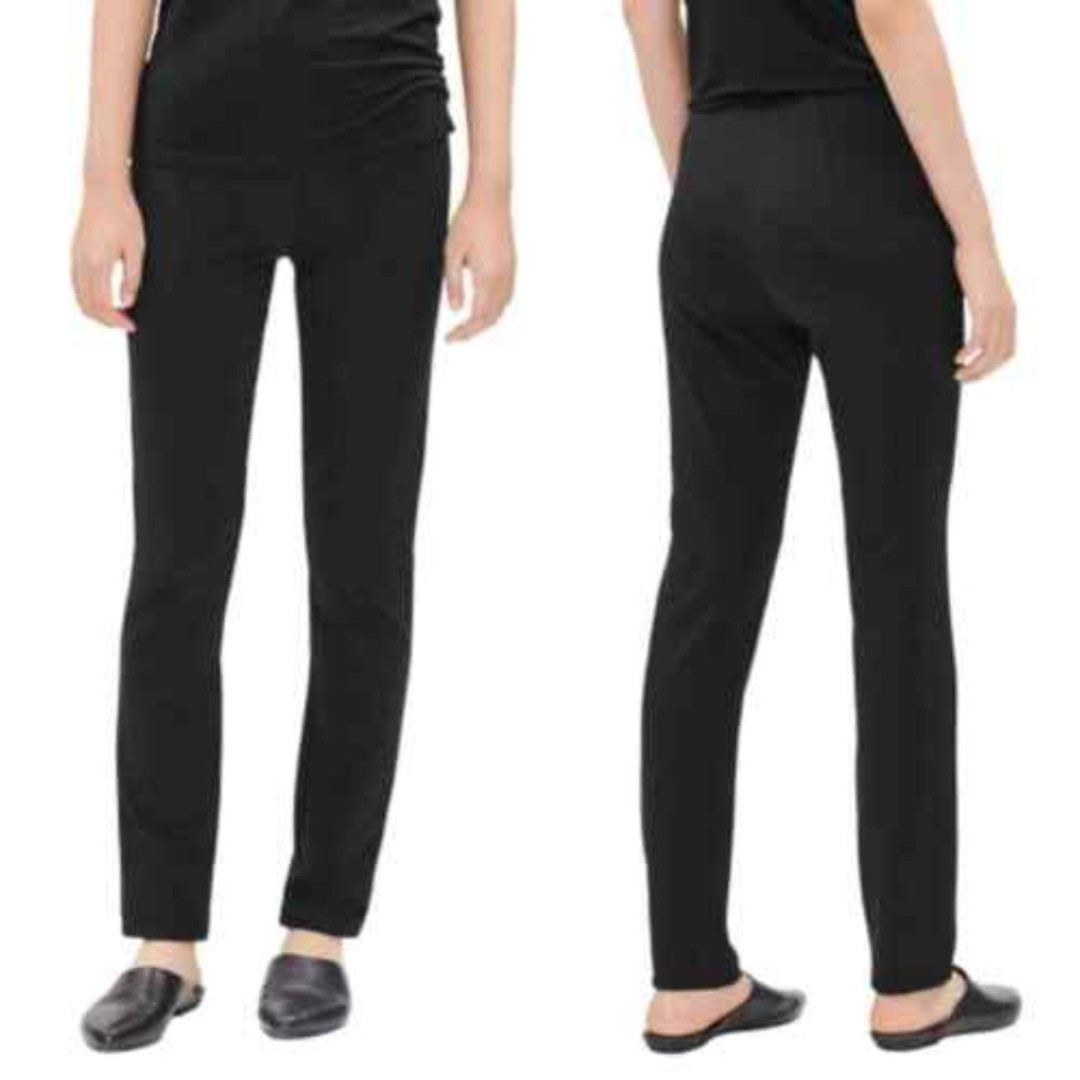 Eileen Fisher Pull-on Black Straight Leg pants SBV6 Spandex Blend XS