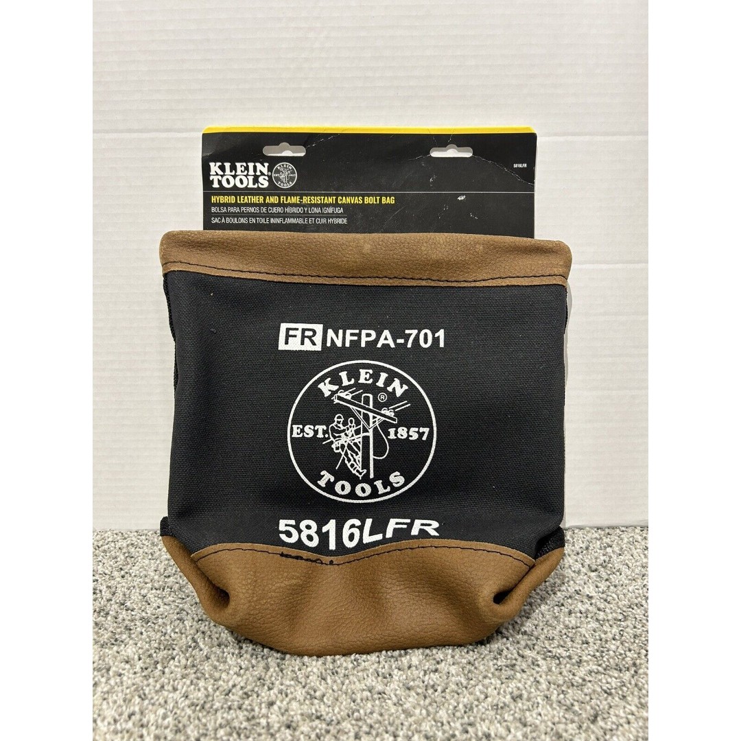 Klein Tools Hybrid Leather and Flame-Resistant Canvas Bolt Bag 5816LFR