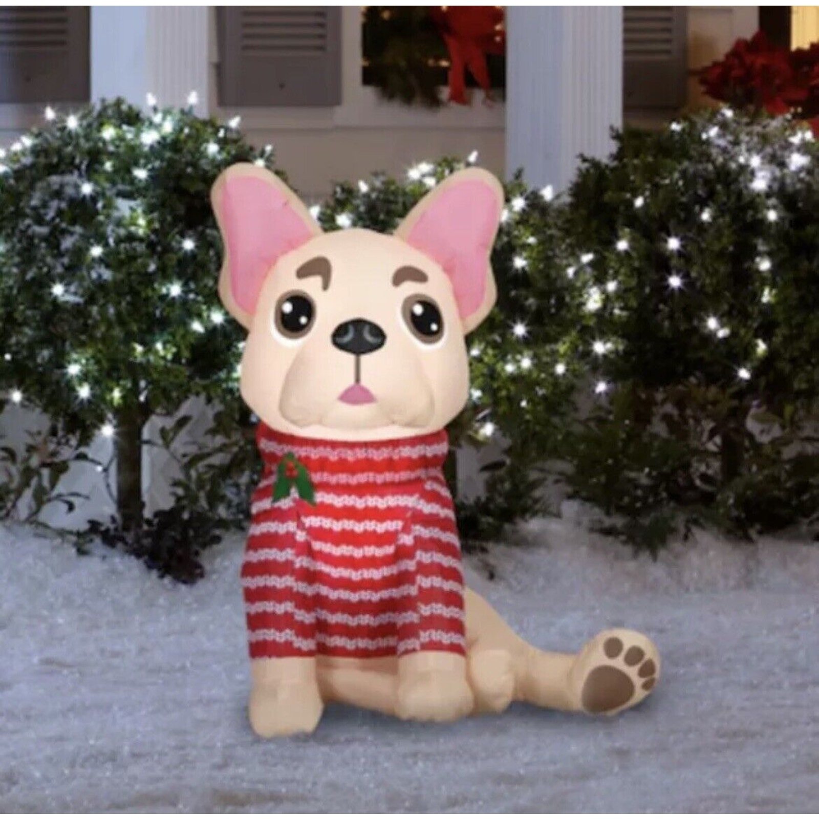 3.5' FRENCH Frenchie BULLDOG W SWEATER Christmas Airblown Yard Inflatable NEW