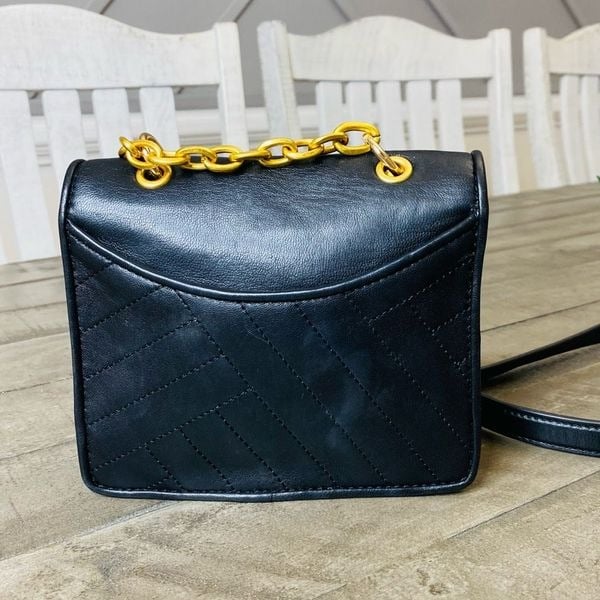 Tory Burch Black Quilted Leather Alexa Convertible Shoulder Bag