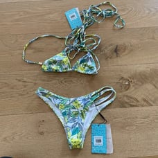 Hello Molly - Nocturnal Soul Swim Bikini Top and Bottoms in Yellow Multi