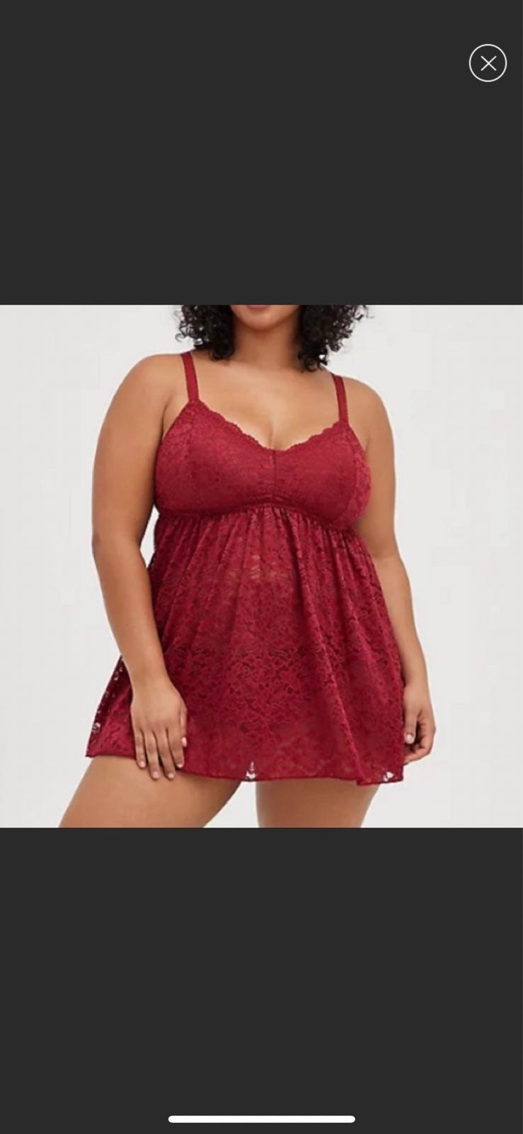 TORRID NWT V-NECK BABYDOLL - LACE RED