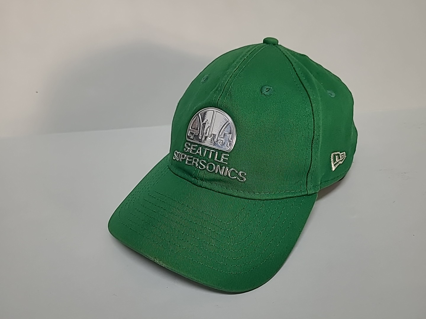 Seattle Supersonics Chrome New Era Hardwood Classics Strapback Green Hat Cap
