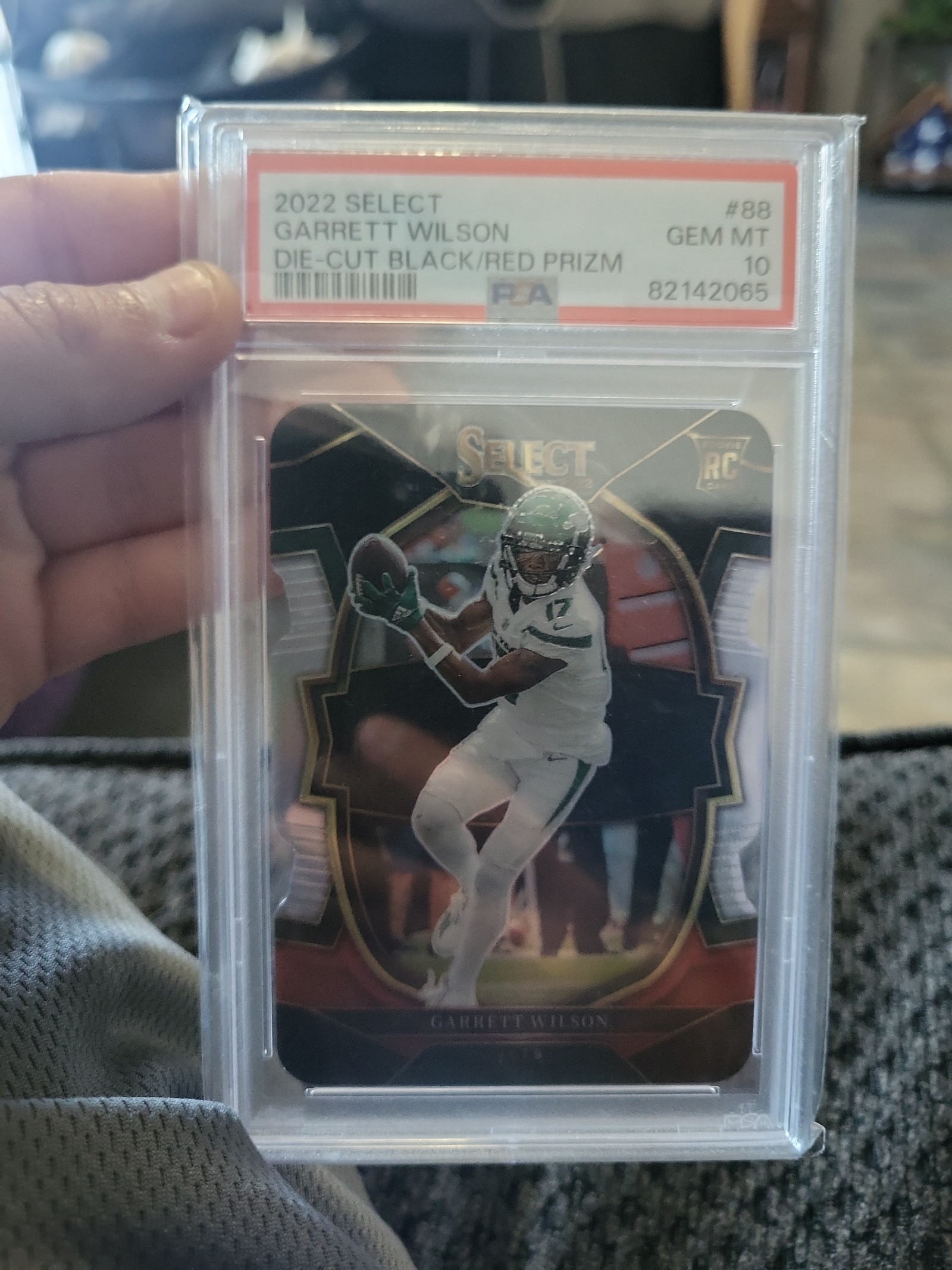 Garrett Wilson die cut black/red PSA10!! Read description