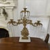 Candle Holder Candelabra PRISMS Marble Heavy Cast Metal Brass Floral
