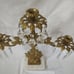 Candle Holder Candelabra PRISMS Marble Heavy Cast Metal Brass Floral