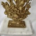 Candle Holder Candelabra PRISMS Marble Heavy Cast Metal Brass Floral