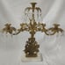 Candle Holder Candelabra PRISMS Marble Heavy Cast Metal Brass Floral