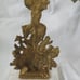 Candle Holder Candelabra PRISMS Marble Heavy Cast Metal Brass Floral