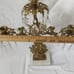 Candle Holder Candelabra PRISMS Marble Heavy Cast Metal Brass Floral