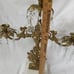 Candle Holder Candelabra PRISMS Marble Heavy Cast Metal Brass Floral