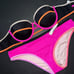 NWT Victoria's 34B BIKINI S BOTTOM Black Hot Pink Strappy Orange Gray Bandeau