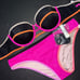 NWT Victoria's 34B BIKINI S BOTTOM Black Hot Pink Strappy Orange Gray Bandeau