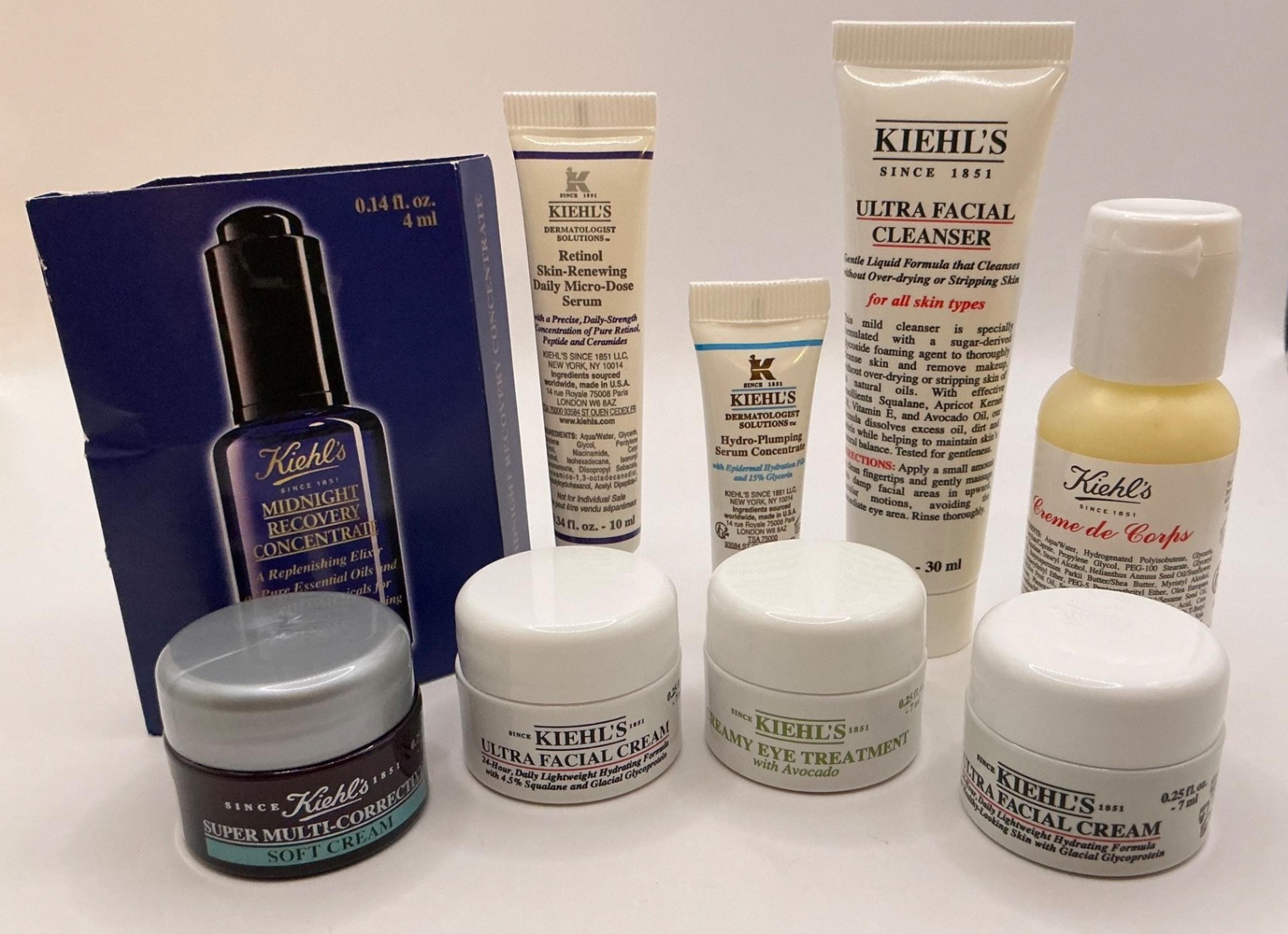 KIEHL'S Since 1851 Skincare -Best Of Set - 9 Pieces Travel Size NWOB