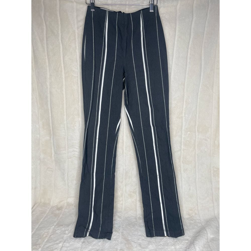 Equestrian Designs Pants Womens S Gray White Stripe Made in USA 90's Straight