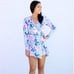 LILLY PULITZER Long Sleeve Tiki Wrap Shorts Romper Havin a Blast Size XS Summer