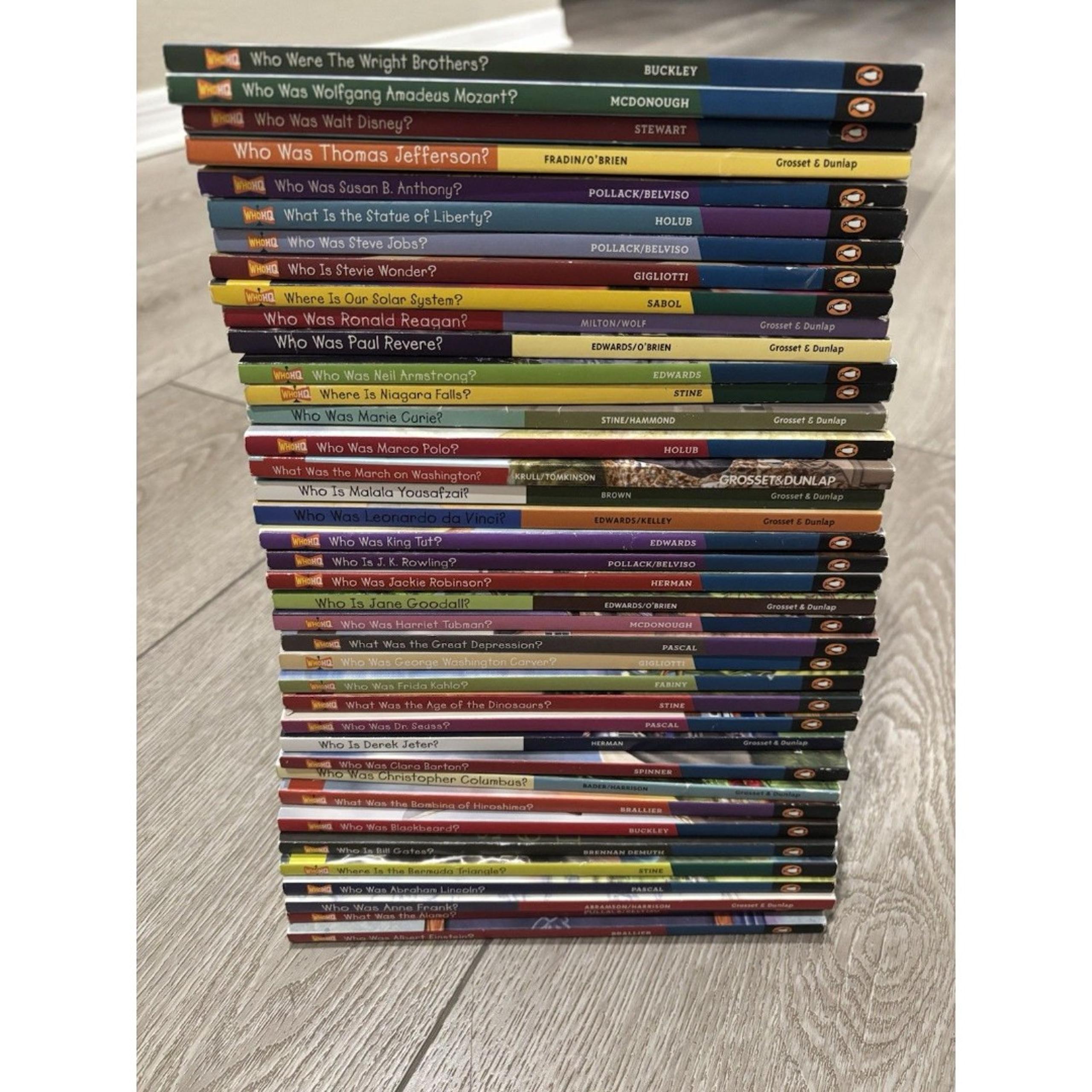 Who Was Books Lot of 39 What Where HQ Series Set History Homeschool Bios Educate