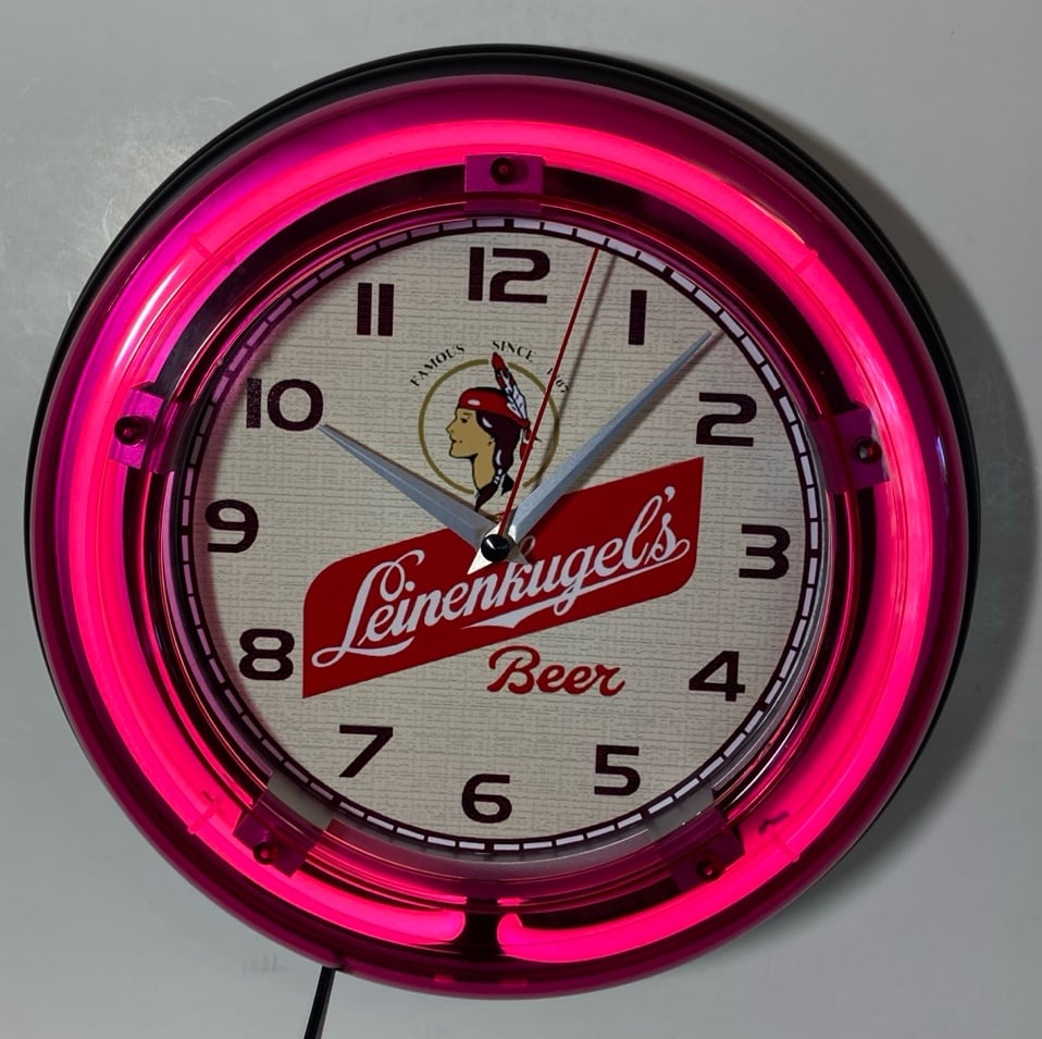 Leinenkugel’s beer nostalgic logo neon wall clock