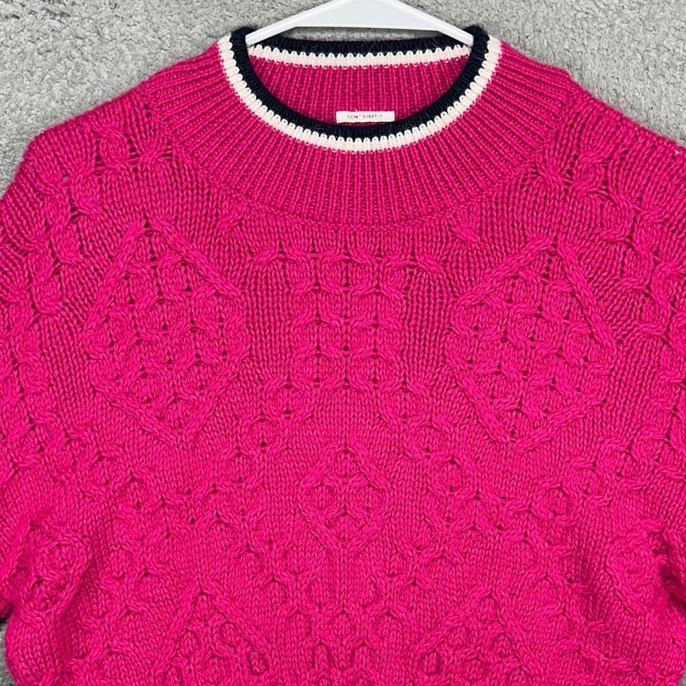 Mother The Mock Jumper Crop Sweater Womens Small Hot Pink Baby Alpaca Wool Blend