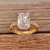 Gold Over Sterling Silver Emerald Cut Large CZ Ring