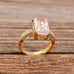 Gold Over Sterling Silver Emerald Cut Large CZ Ring