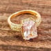 Gold Over Sterling Silver Emerald Cut Large CZ Ring