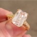 Gold Over Sterling Silver Emerald Cut Large CZ Ring