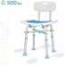 Shower Chair with Back, Heavy Duty OasisSpace 500lb Padded Seat Adjustable