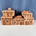 Vintage ceramic Pueblo Dwelling Canister 6 Pc Set Southwestern Style