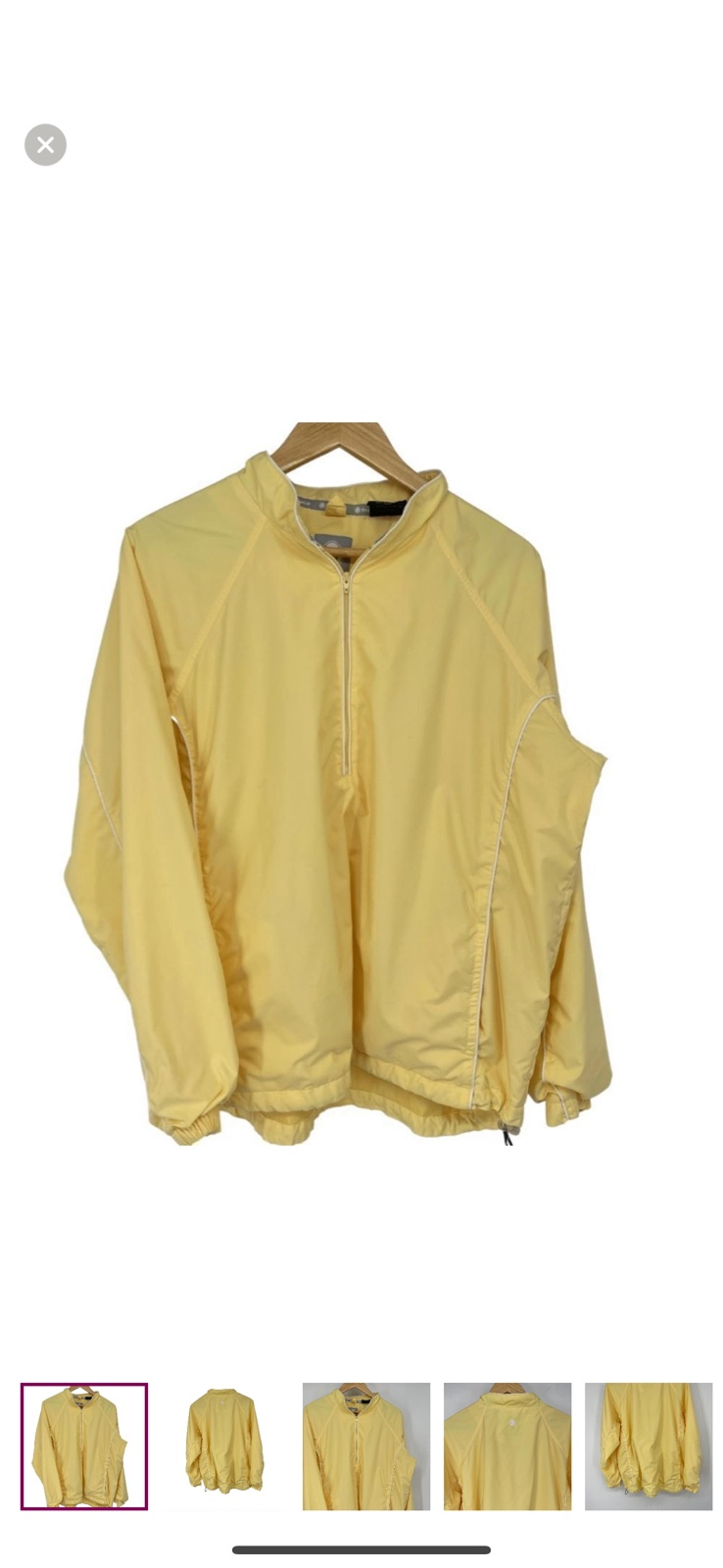 Sunice Yellow Golf Pullover Jacket | Size XL | Cinch Waist Windbreaker | new