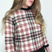 Bouclé Knit Plaid Top
