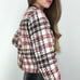 Bouclé Knit Plaid Top