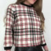Bouclé Knit Plaid Top