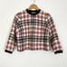 Bouclé Knit Plaid Top